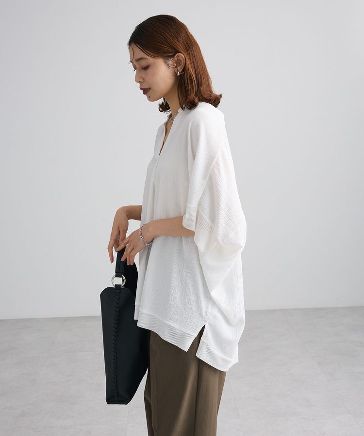 Green Parks「シアーリブ切替スキッパーチュニック」|チュニック|