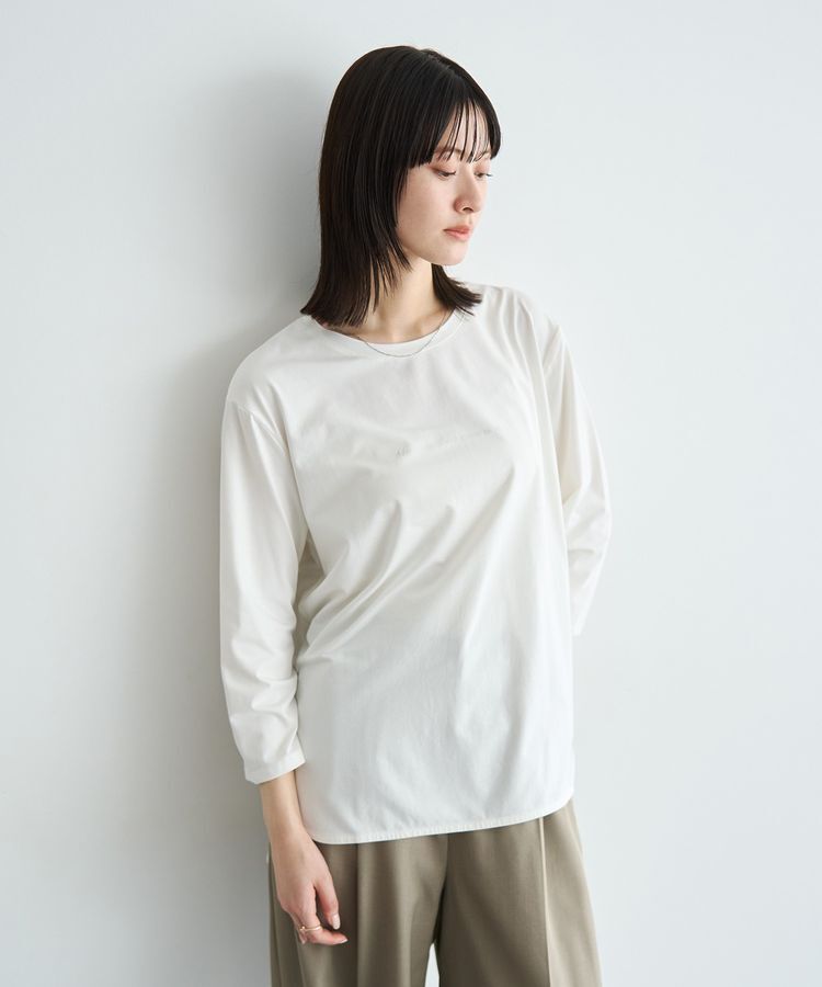 YECCA VECCA「ラウンドヘム7分袖ロゴTee」|Tシャツ・カットソー|