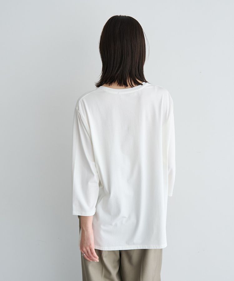 YECCA VECCA「ラウンドヘム7分袖ロゴTee」|Tシャツ・カットソー|
