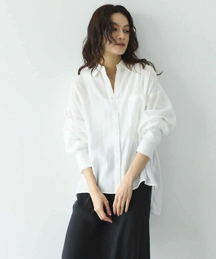 GARAGE OF GOOD CLOTHING「カラミストライプビッグカフスシャツ」|シャツ・ブラウス|Off White