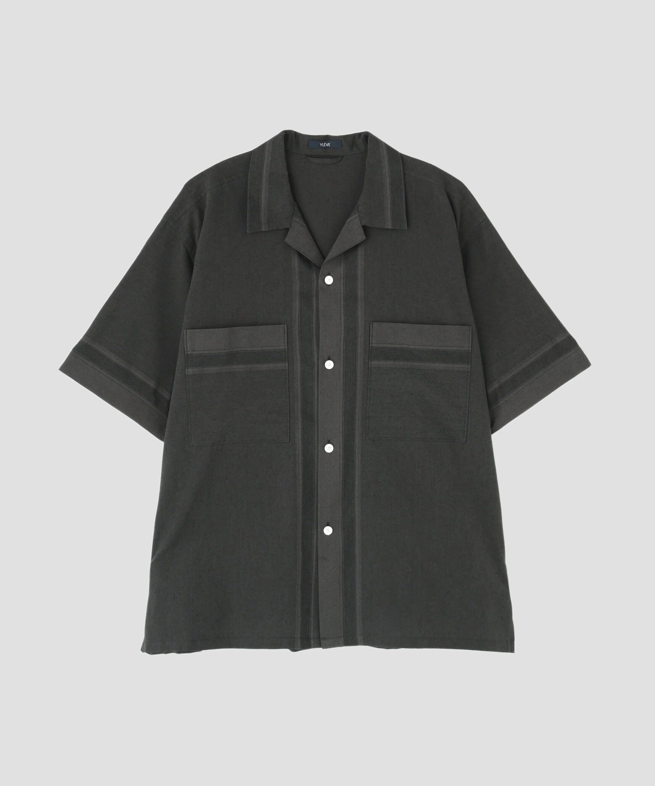 YLEVE 「YLEVE / DOBBY STRIPE CHAMBRAY OPEN COLLAR SHIRT」|シャツ・ブラウス|グレー