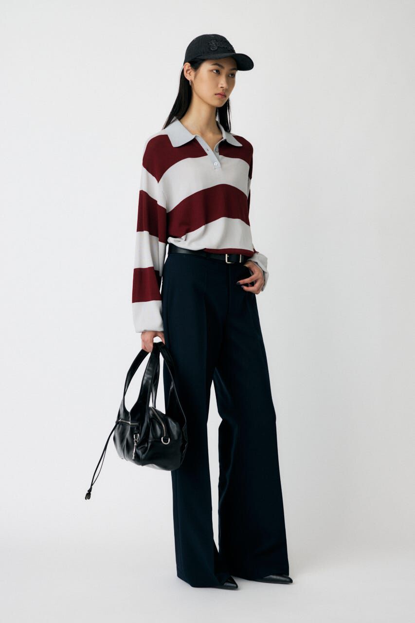 MOUSSY「BORDER KNIT ポロ」|ニット・セーター|