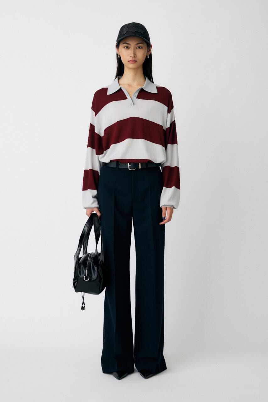 MOUSSY「BORDER KNIT ポロ」|ニット・セーター|