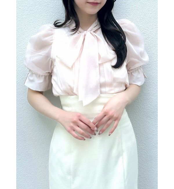 dazzlin「ペプラムタックボウタイブラウス」|シャツ・ブラウス|