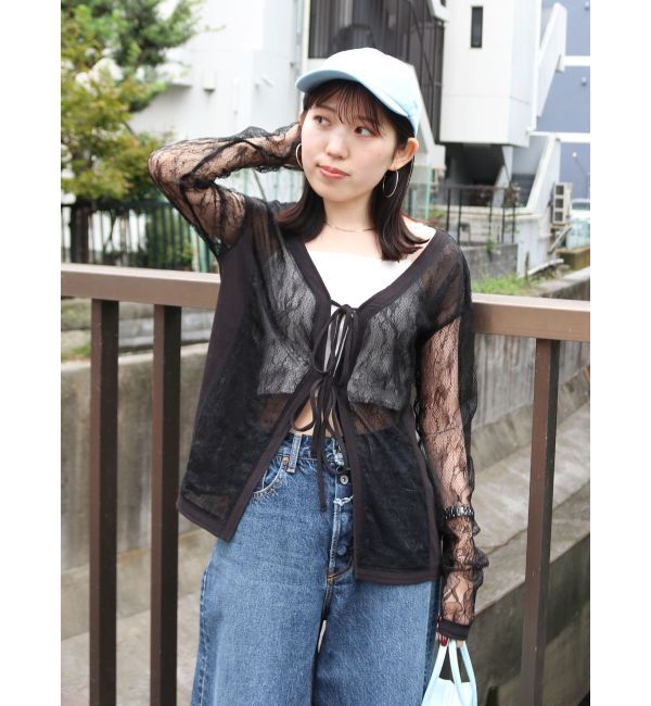 Ungrid「テレココンビレーストップス」|Tシャツ・カットソー|ブラック