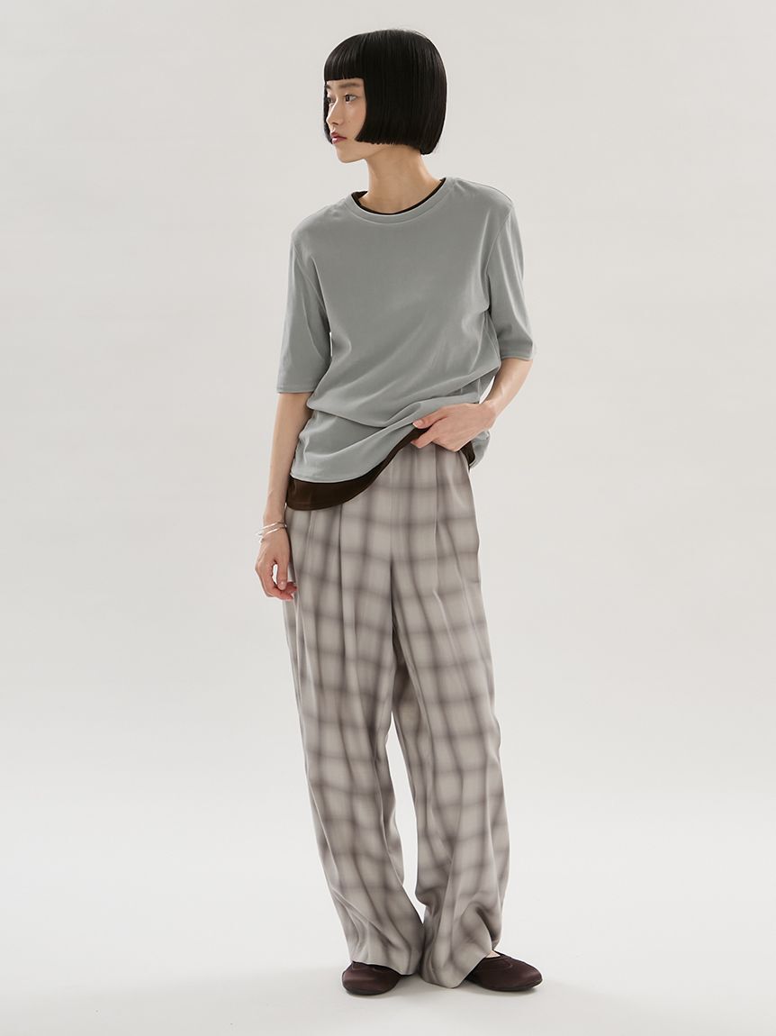emmi atelier「フロッキーチュールハーフスリーブカットソー」|Tシャツ・カットソー|
