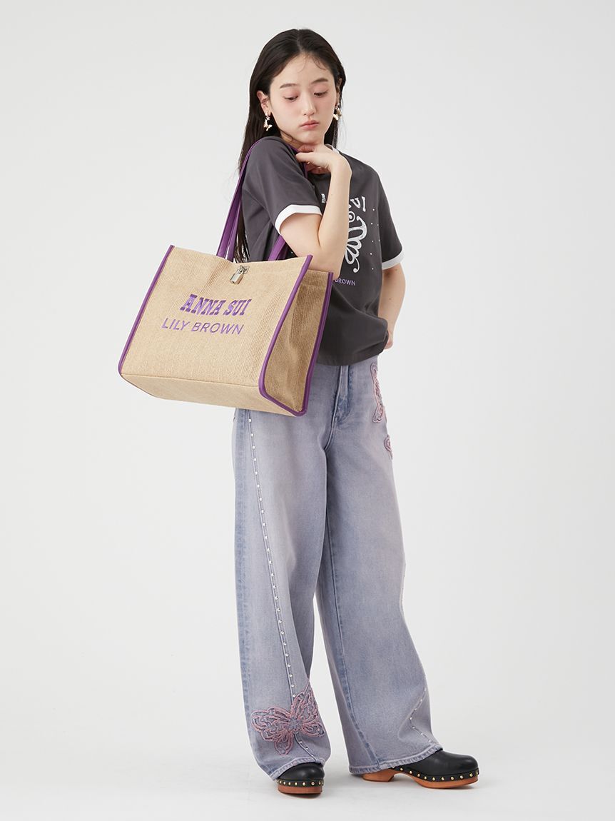 LILY BROWN×ANNA SUI】バタフライワイドデニムパンツ（LILY BROWN