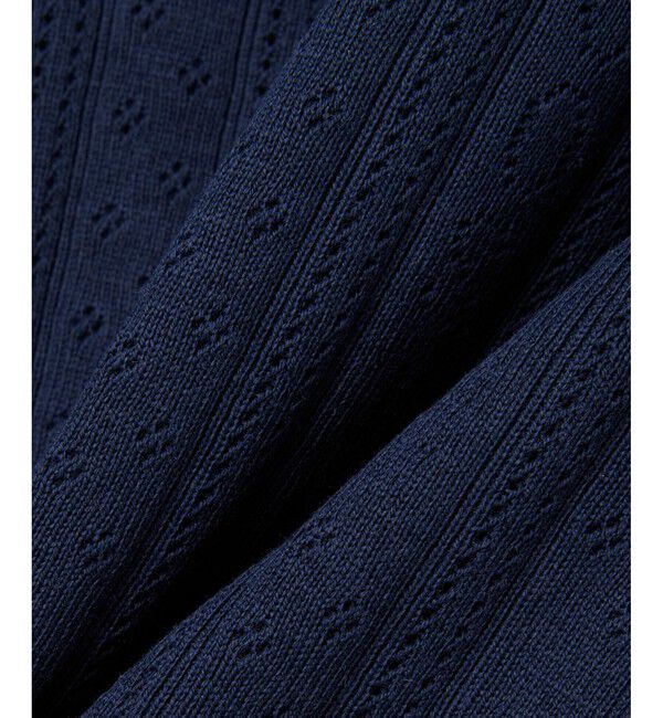 LACOSTE「透かし編みブランドネーム ニットカーディガン」|カーディガン|