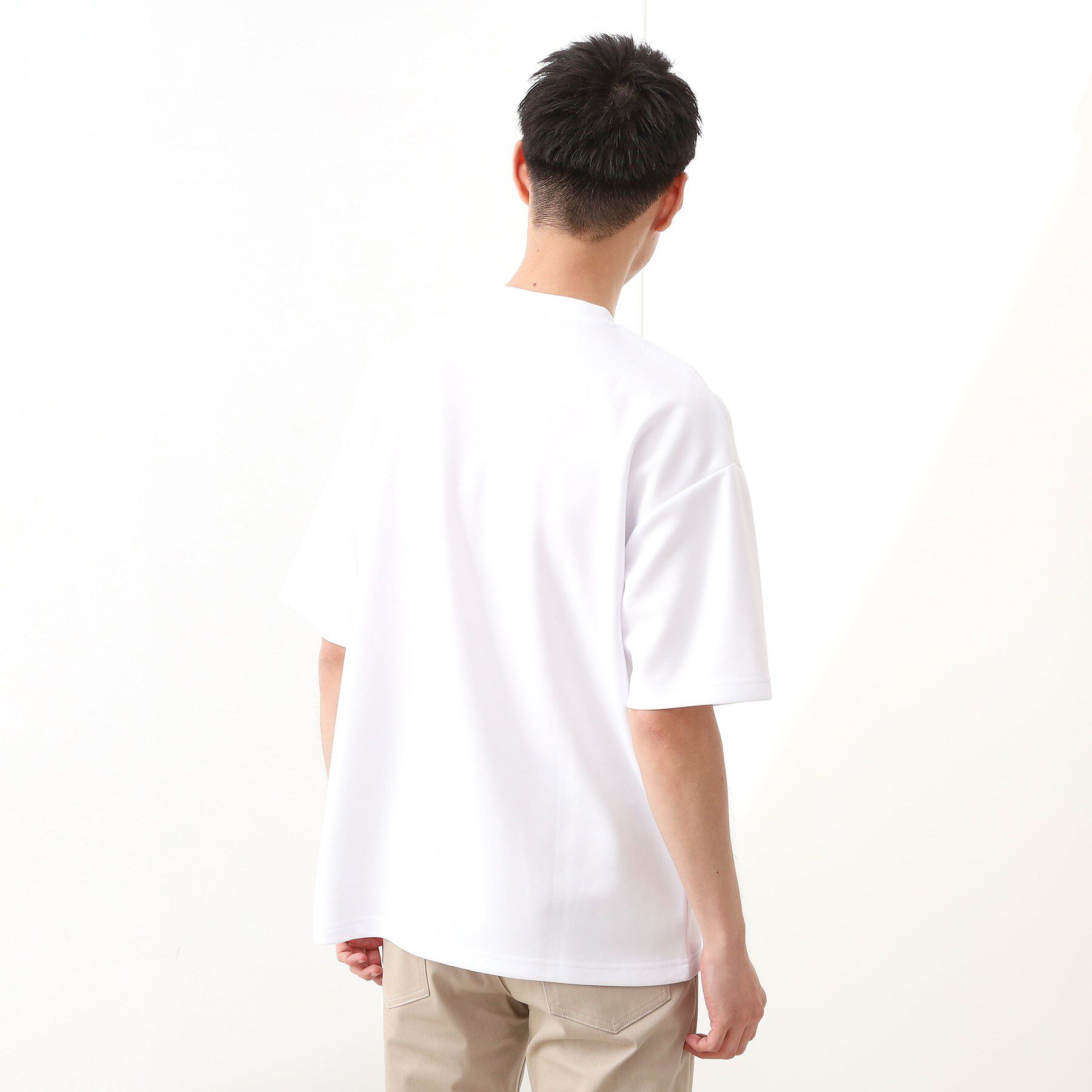 THE SHOP TK「コード刺繍フォトプリント半袖Tシャツ 【洗濯機OK】」|Tシャツ・カットソー|