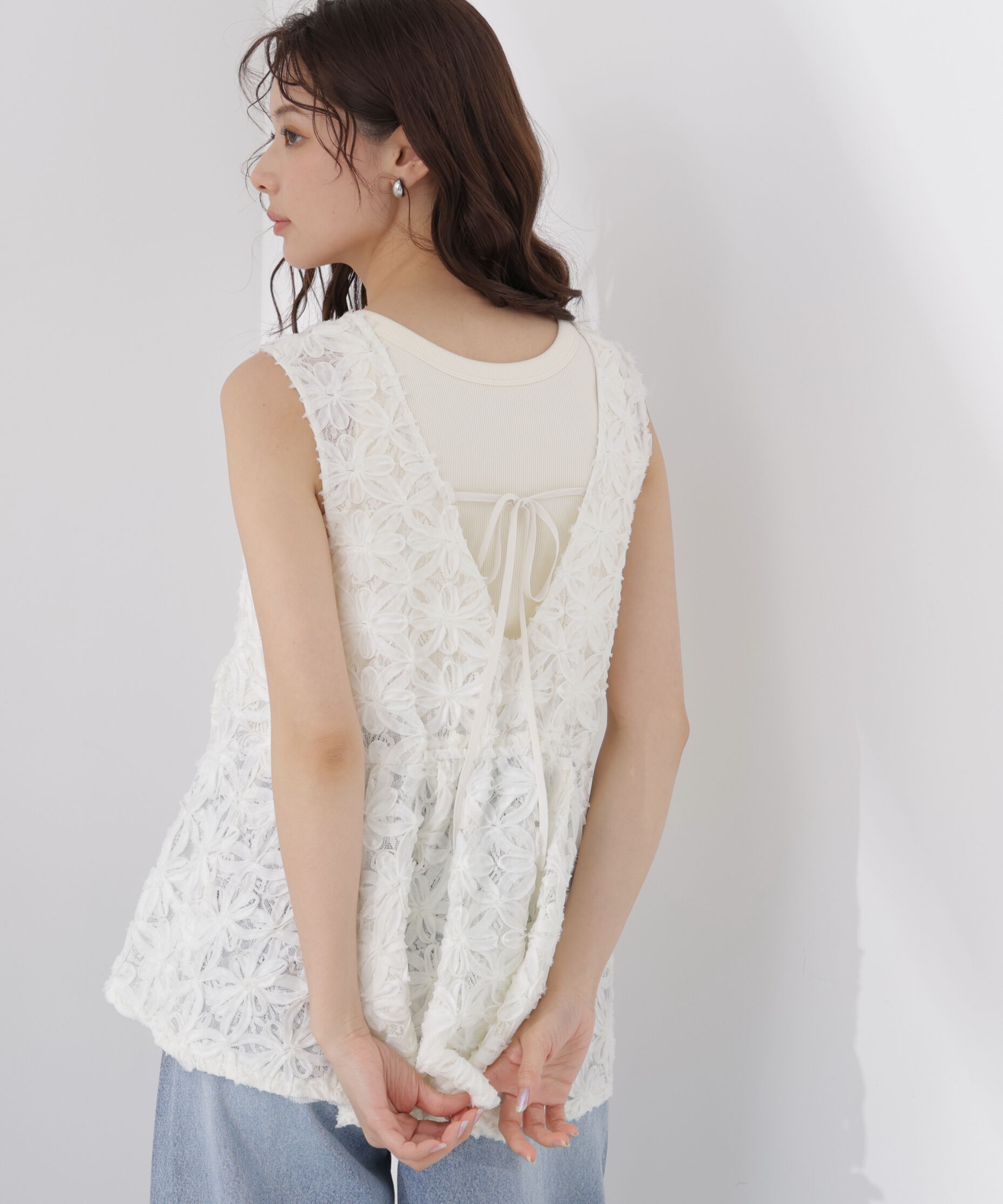 PROPORTION BODY DRESSING「立体レースペプラムブラウス」|シャツ・ブラウス|
