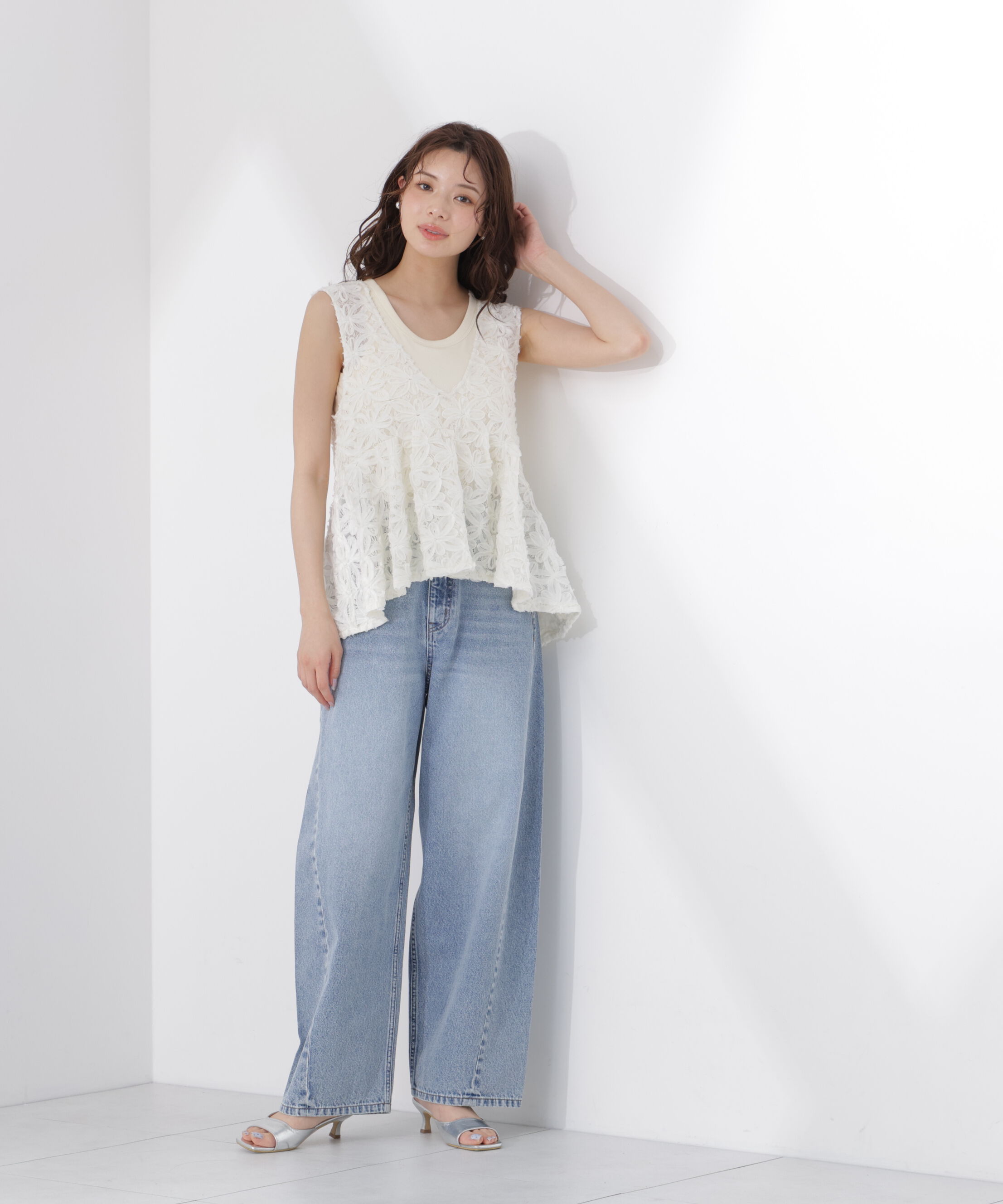 PROPORTION BODY DRESSING「立体レースペプラムブラウス」|シャツ・ブラウス|