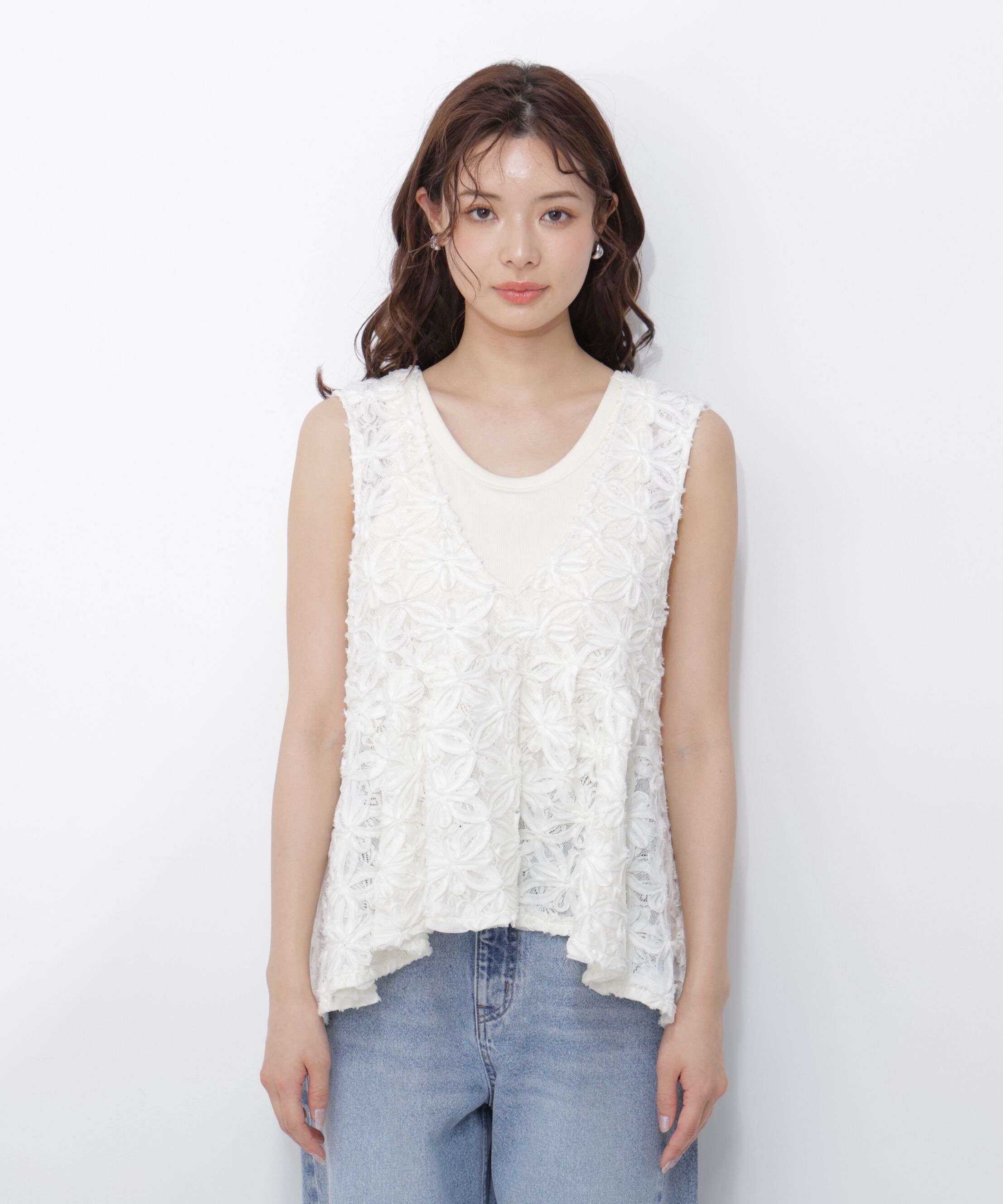PROPORTION BODY DRESSING「立体レースペプラムブラウス」|シャツ・ブラウス|