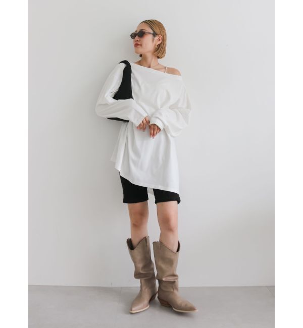 Ungrid「ボートネックビックシルエットロングスリーブTee」|Tシャツ・カットソー|