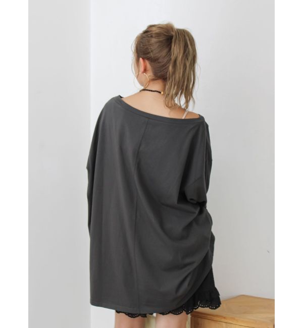 Ungrid「ボートネックビックシルエットロングスリーブTee」|Tシャツ・カットソー|