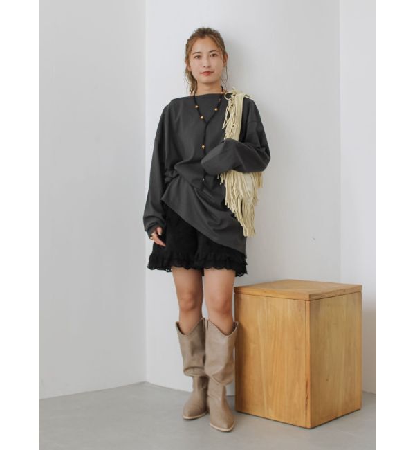 Ungrid「ボートネックビックシルエットロングスリーブTee」|Tシャツ・カットソー|