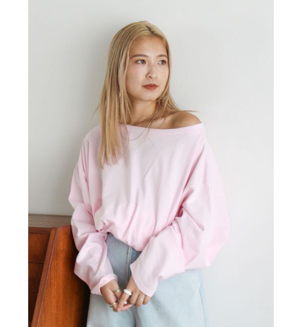 Ungrid「ボートネックビックシルエットロングスリーブTee」|Tシャツ・カットソー|