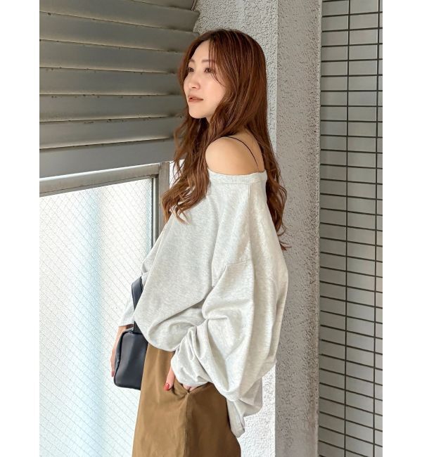 Ungrid「ボートネックビックシルエットロングスリーブTee」|Tシャツ・カットソー|