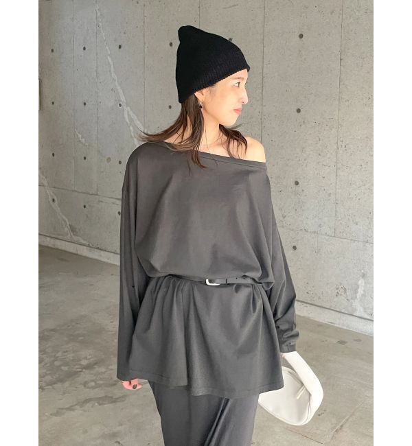 Ungrid「ボートネックビックシルエットロングスリーブTee」|Tシャツ・カットソー|