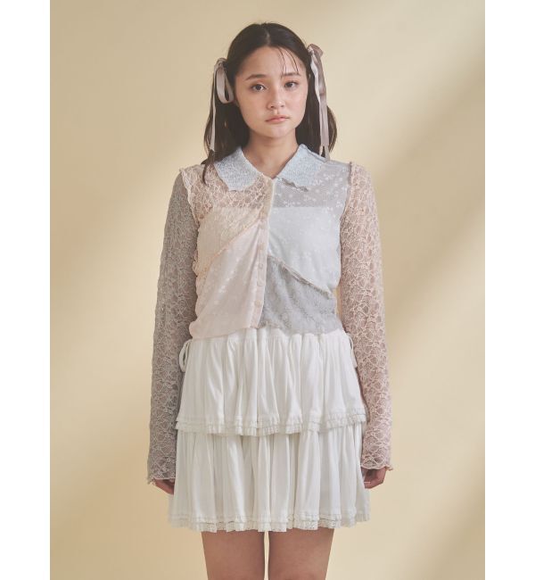 merry jenny「fog color blocking cardigan」|カーディガン|