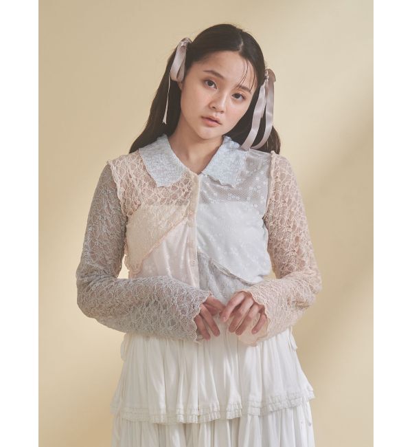 merry jenny「fog color blocking cardigan」|カーディガン|