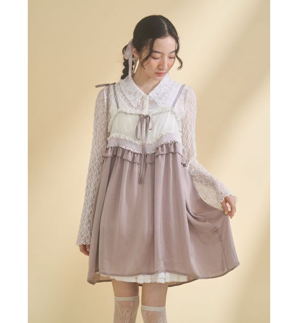 merry jenny「fog color blocking cardigan」|カーディガン|