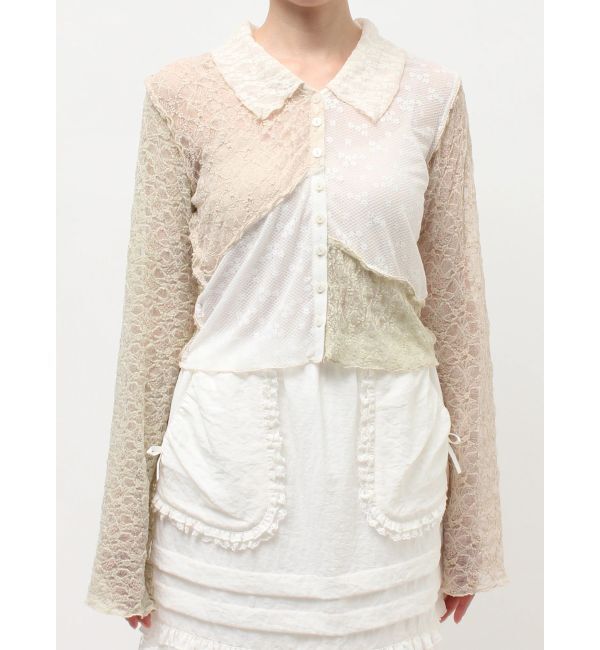 merry jenny「fog color blocking cardigan」|カーディガン|