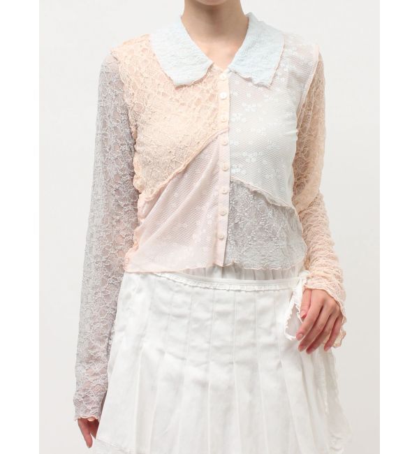 merry jenny「fog color blocking cardigan」|カーディガン|