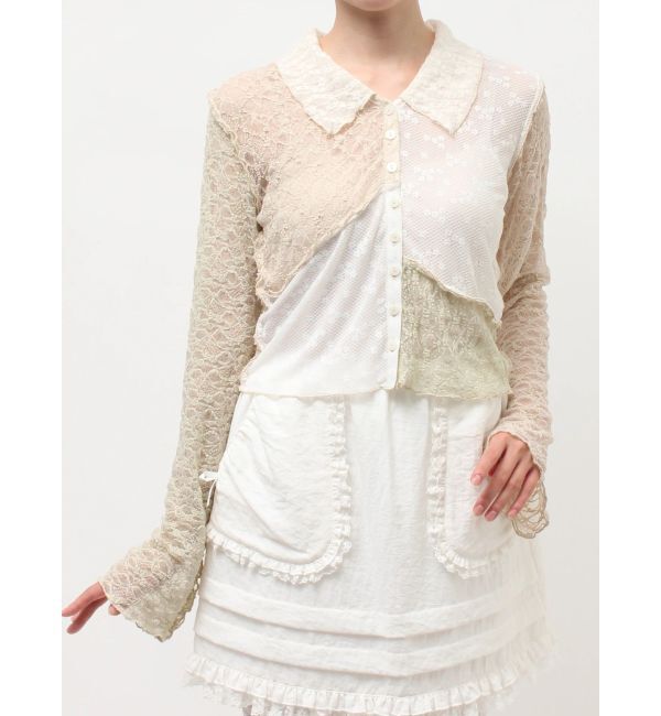 merry jenny「fog color blocking cardigan」|カーディガン|