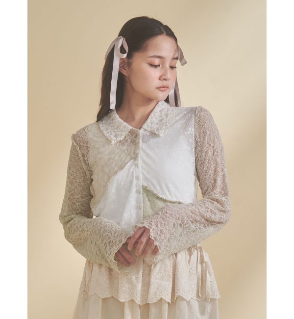 merry jenny「fog color blocking cardigan」|カーディガン|
