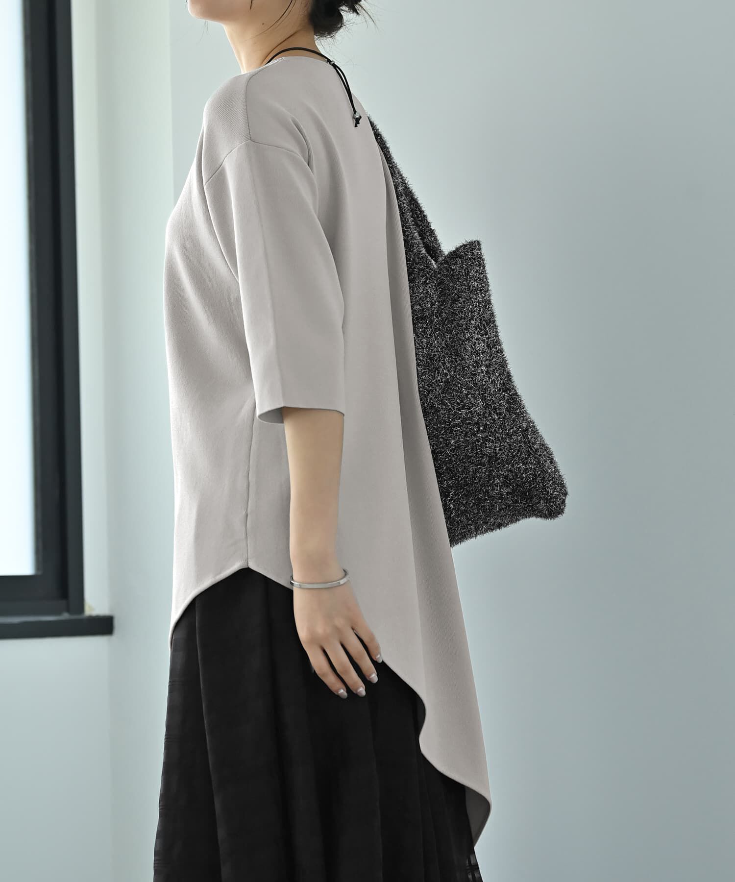 STYLE DELI「【Kana Oyama&times;BLK001】アシメトップス／DELI size」|Tシャツ・カットソー|
