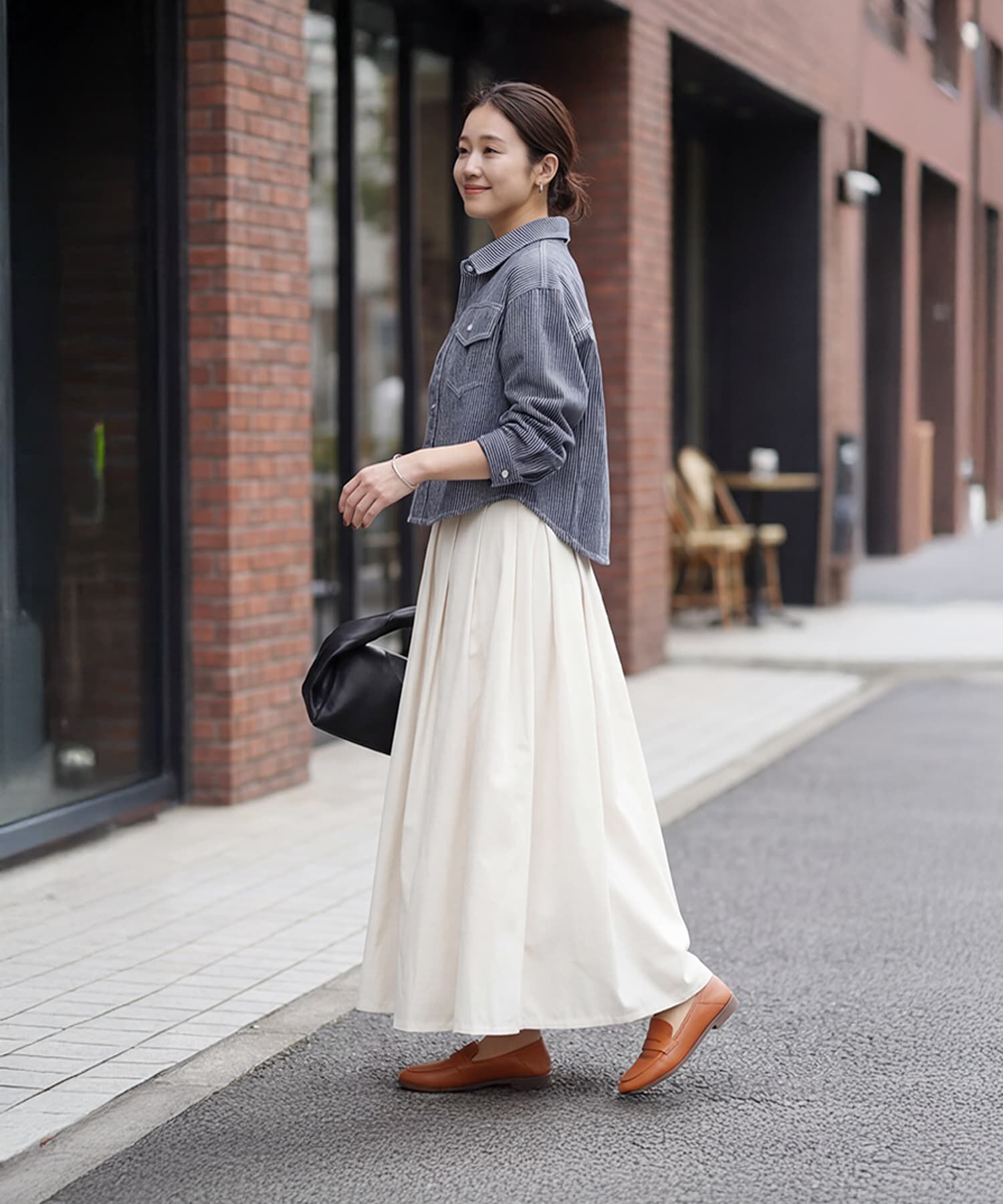 STYLE DELI「ヒッコリーストライプ柄シャツジャケット」|シャツ・ブラウス|