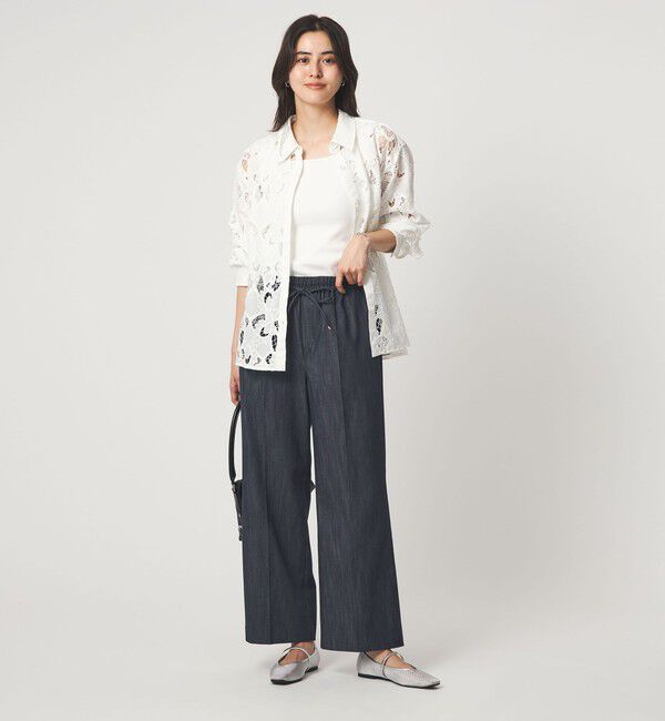 size SHORT/TALLあり］ニーハイフレアパンツ デニム 2 ストレッチ