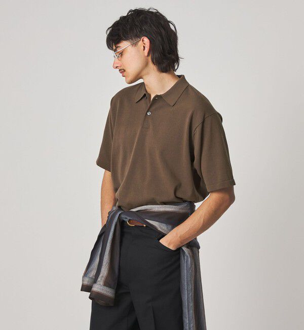 Steven Alan＞ ハイツイスト ニット ショートスリーブ ポロシャツ