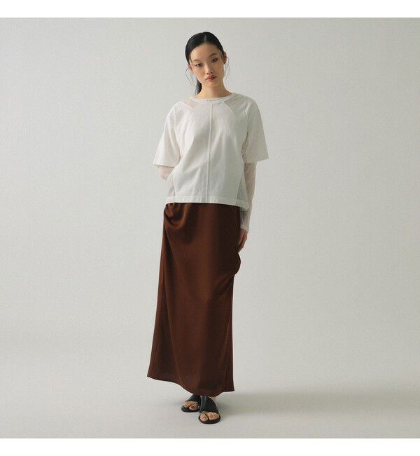 Ray BEAMS 「シアー キリカエ クルーネック Tシャツ」|Tシャツ・カットソー|