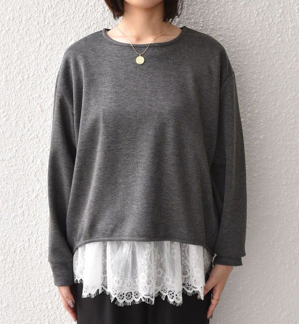 SHIPS Colors 「《予約》SHIPS Colors:〈手洗い可能〉レースタンクトップ セット プルオーバー◆」|Tシャツ・カットソー|