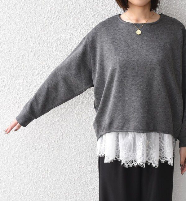 SHIPS Colors 「《予約》SHIPS Colors:〈手洗い可能〉レースタンクトップ セット プルオーバー◆」|Tシャツ・カットソー|