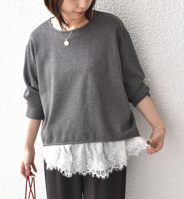 SHIPS Colors 「《予約》SHIPS Colors:〈手洗い可能〉レースタンクトップ セット プルオーバー◆」|Tシャツ・カットソー|