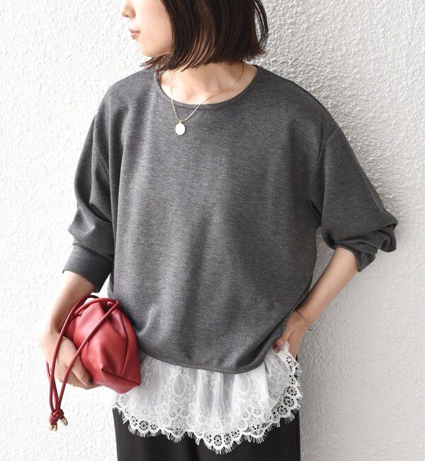 SHIPS Colors 「《予約》SHIPS Colors:〈手洗い可能〉レースタンクトップ セット プルオーバー◆」|Tシャツ・カットソー|
