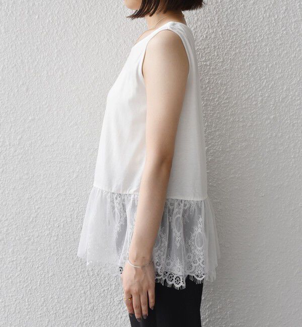SHIPS Colors 「《予約》SHIPS Colors:〈手洗い可能〉レースタンクトップ セット プルオーバー◆」|Tシャツ・カットソー|