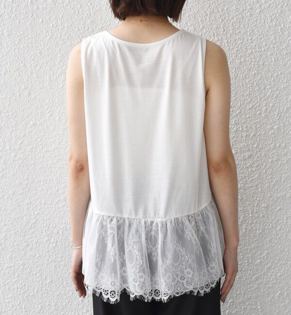 SHIPS Colors 「《予約》SHIPS Colors:〈手洗い可能〉レースタンクトップ セット プルオーバー◆」|Tシャツ・カットソー|