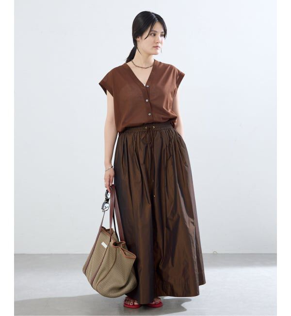 IENA「《一部カラー店舗限定》シャンブレータフタギャザースカート」|スカート|
