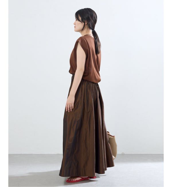 IENA「《一部カラー店舗限定》シャンブレータフタギャザースカート」|スカート|