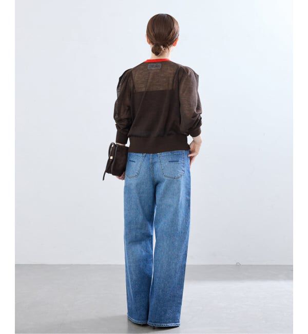 IENA「《予約》LOWER/ローヴァー 18G Tucked power shoulder ニット  LW-77」|カーディガン|