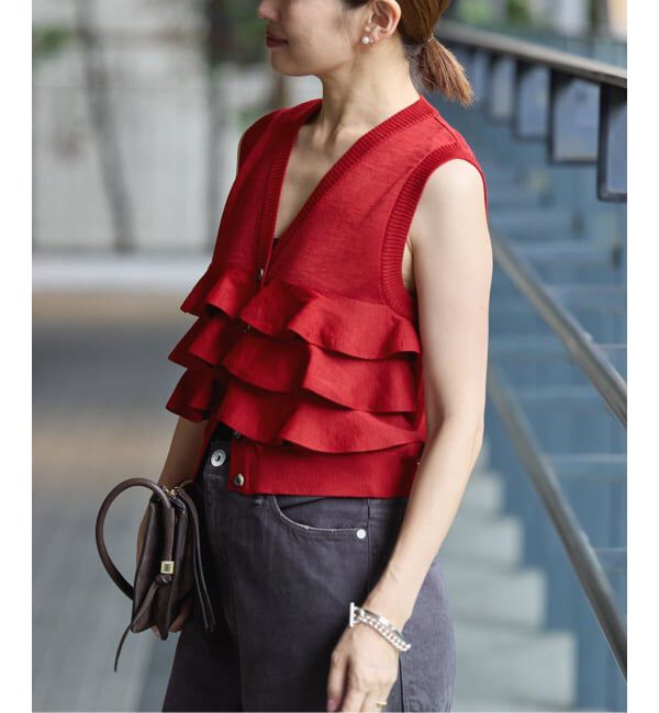 IENA「《予約》LOWER/ローヴァー 18G Sleeveless Cardigan カーディガン LW-88」|カーディガン|