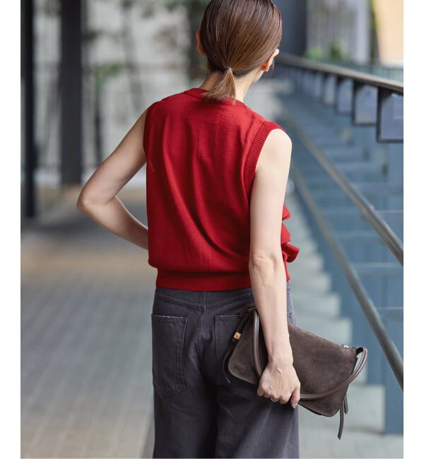 IENA「《予約》LOWER/ローヴァー 18G Sleeveless Cardigan カーディガン LW-88」|カーディガン|