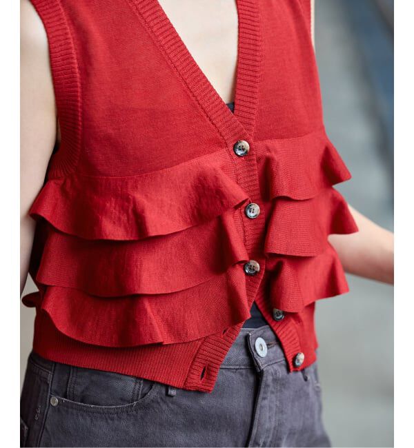 IENA「《予約》LOWER/ローヴァー 18G Sleeveless Cardigan カーディガン LW-88」|カーディガン|