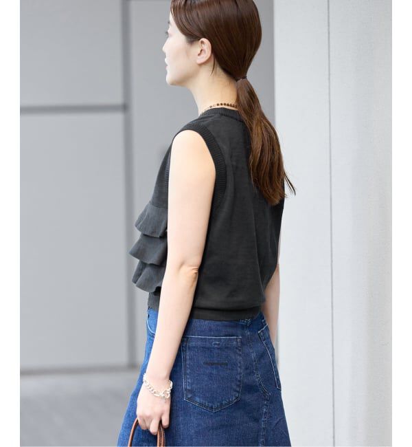 IENA「《予約》LOWER/ローヴァー 18G Sleeveless Cardigan カーディガン LW-88」|カーディガン|
