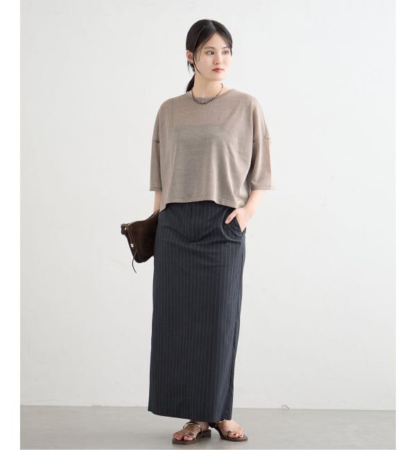 IENA「《予約》ラメハーフスリーブTシャツ」|Tシャツ・カットソー|
