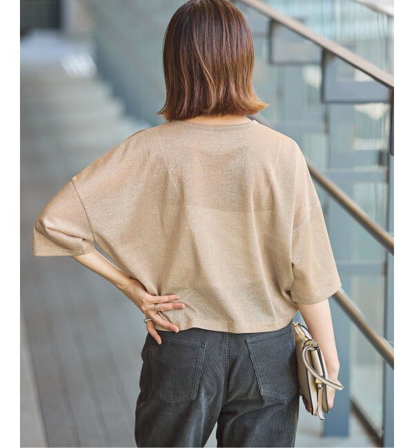 IENA「《予約》ラメハーフスリーブTシャツ」|Tシャツ・カットソー|