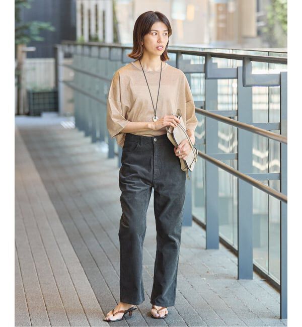 IENA「《予約》ラメハーフスリーブTシャツ」|Tシャツ・カットソー|